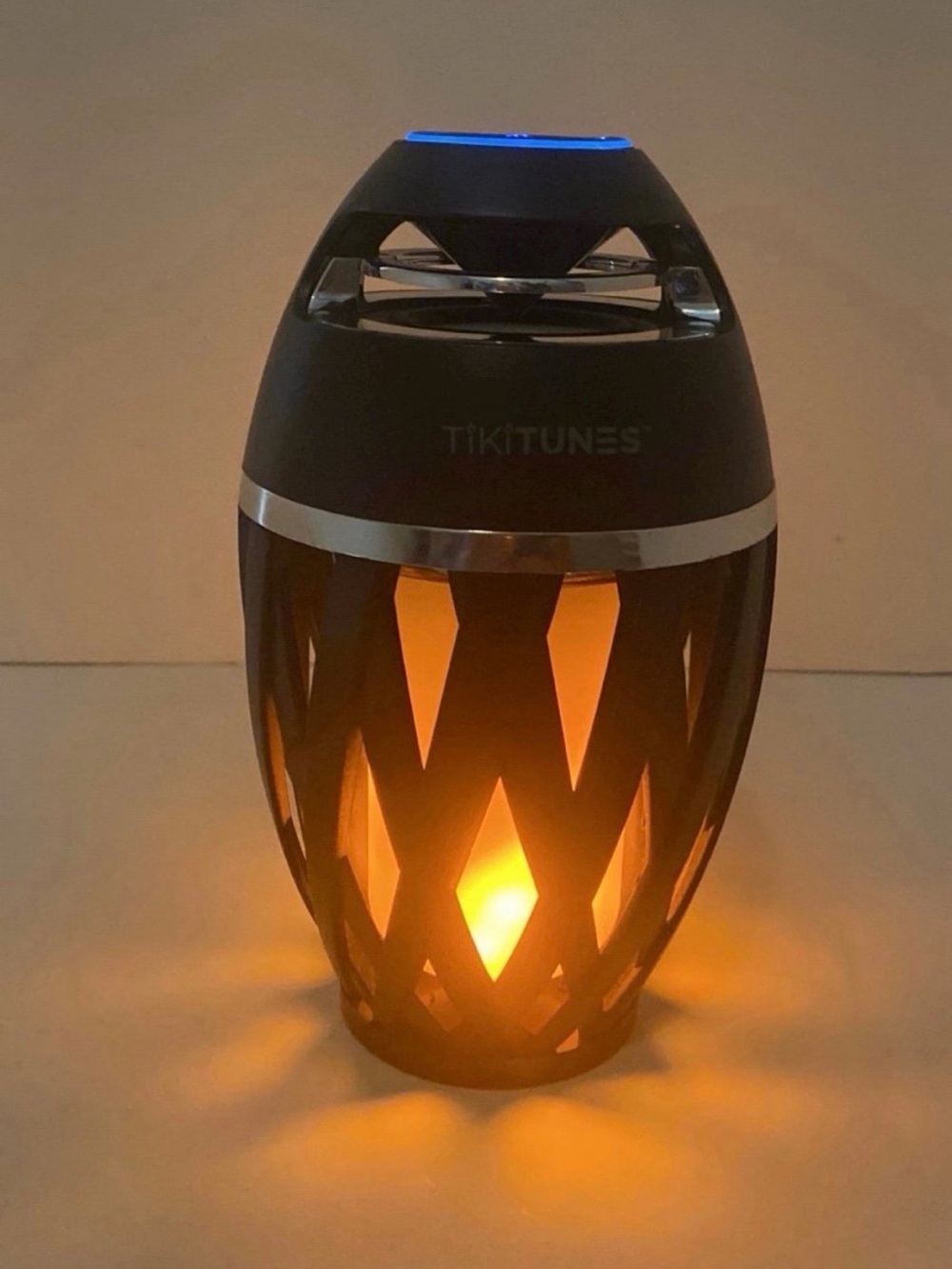 TikiTunes Black Bluetooth Flame Speaker with Amber LED Ambient Lighting